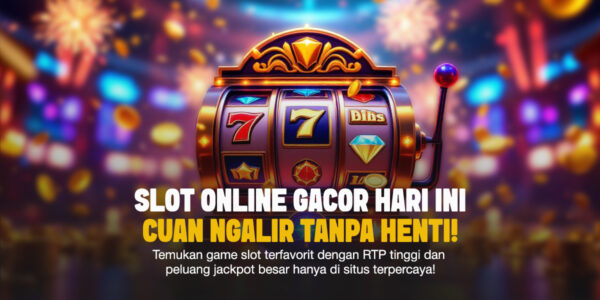 Mesin slot klasik bertema 777 dengan efek gemerlap neon dan simbol diamond, menggambarkan cuan besar dari slot online gacor.